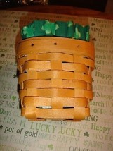 Longaberger Chives Basket With Protector And Homemade Shamrock Liner - £18.47 GBP