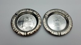 Winston Cigarettes Taste Good Vintage Tin Metal Ashtrays 3.5&quot; Set Of 2 Free Ship - £10.19 GBP