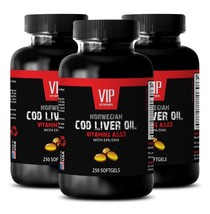 Fish Oil Omega 3 epa- Norwegian Cod Liver Oil - Memory Sharp - 3 Bottles - £37.67 GBP