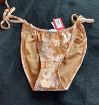 Xhilaration Size Large 8/10 Cheeky Beige Nude Floral Bikini Bottoms NWT  - $12.86