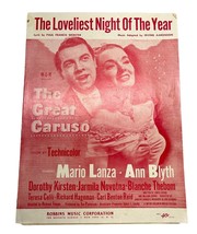 The Loveliest Night of the Year Piano Sheet Music from Great Caruso Mario Lanza - $11.88