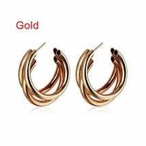 Hiphop Rock Women Jewelry Simple Trendy Minimalist Thick Tube Metal Gold Silver  - £6.92 GBP+