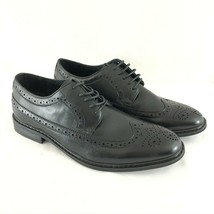 Bruno Marc Mens Oxfords Lace Up Wingtip Black Faux Leather Formal Size 8.5 - £25.02 GBP