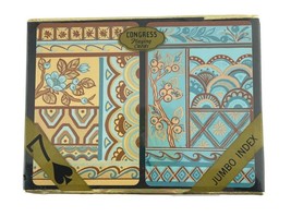 Congress Playing Card Jumbo Index Floral Geometric Cel-U-Tone Sealed Vintage - £23.11 GBP