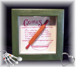 Vintage Old-fashioned Rolling Pin Recipe Shadow Box~NIB - £4.65 GBP