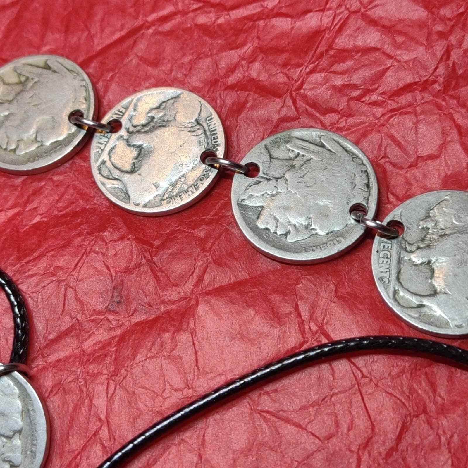 Beautifully handcrafted buffalo nickel bracelet and necklace set~The set... - $85.14