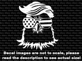 Eagle Head with Trump Hair and US Flag Sun Glasses Decal USA Made US Sel... - $6.72+