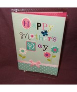 Happy Mother&#39;s Day Greeting Card Unused Flowers Voila Green Pink - £3.63 GBP