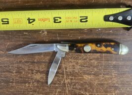 Rough Rider Tortoise Shell Handles Trapper Stainless Folding Blades Knif... - $19.80