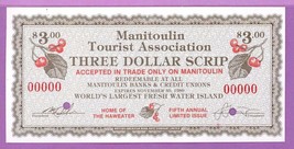 1989 Manitoulin Island Ontario SPECIMEN Scrip Note East Manitoulin Airport - £7.99 GBP