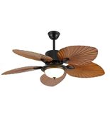 52&quot; Tropical Palm Leaf Blade Ceiling Fan with Dimmable LED Chandelier an... - $240.88