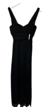 Betsy &amp;Adam by Linda Gorgeous Long Maxi Black Dress w Jewels Special Occasion 6 - £54.48 GBP