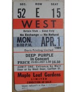 Deep Purple In Concert 1985 Ticket Stub Maple Leaf Gardens Toronto Red S... - €21,87 EUR