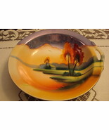 Chikaramachi, MidCentury  Japan, one handled bowl, country scene [83c] - $38.60