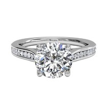 1.00 Carati Taglio Rotondo D/VVS1 Moissanite Donna Fidanzamento Anello Solido - £565.34 GBP