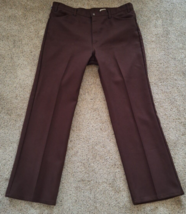 Vintage 70&#39;s Levis Made in USA Mens Size 42x32 Brown Polyester Gold Tab ... - $25.22