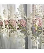 American Luxury Peony Embroidery Tulle Curtain For Living Room European ... - $21.21 CAD+