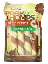 Pork Chomps Bacon Flavor Porkskin Twists Large - 4 count - $13.52