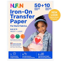 Printable Iron-On Heat Transfer Paper For T Shirts, Dark Fabrics, 50 She... - £45.82 GBP