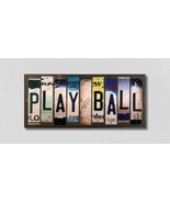 Play Ball License Plate Tag Strips Novelty Wood Signs - $74.64 CAD