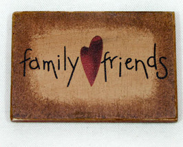 Family Friends Wooden Refrigerator Magnet Sign  - £3.90 GBP