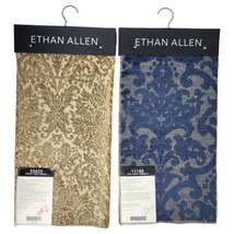 Ethan Allen Upholstery Fabric Samples Discontinued Brocade Haven Fern Lola Navy - £20.17 GBP