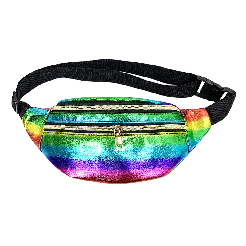 Women Fanny Pack Girls Holographic Running Belt Pouch Laser Pu Leather Waist Bag - $58.48