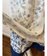J.Jill Cotton Skirt w/ Silk Overlay Women&#39;s 12 Blue/White - £9.75 GBP