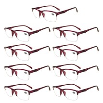 9 Pairs Womens Ladies Half Frame Classic Reading Glasses Spring Hinge Re... - $15.95