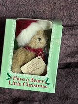 The Boyds Collection Brown Plush Mini Teddy Bear w Santa Claus Hat Stuffed Anima - £9.02 GBP
