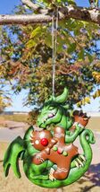 Ruth Thompson Green Dragon With Gingerbread Man Christmas Tree Hanging O... - $14.99