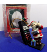 Vintage Trim A Home Christmas Ornament  Santa Talking On Vintage Cellula... - $17.75