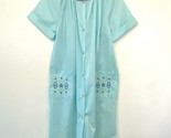 Madison Avenue House Dress size M 12 14 Embroidered Pockets Blue USA Mad... - $16.49