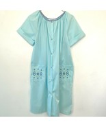 Madison Avenue House Dress size M 12 14 Embroidered Pockets Blue USA Mad... - £12.98 GBP