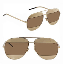 CHRISTIAN DIOR Authentic Split 1 Pixel Gold Brown Metal Sunglasses DIORS... - £241.41 GBP