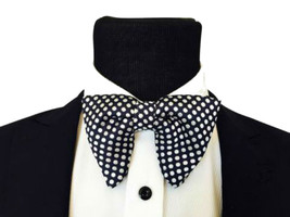 Mens FERUCCI  Oversized Bow Tie - Black Silk  Bowtie with White Polka Dot , Mens - £39.53 GBP