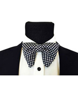 Mens FERUCCI  Oversized Bow Tie - Black Silk  Bowtie with White Polka Do... - $950.15 MXN