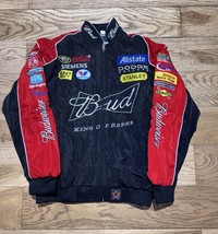 New Adult F1 Racing Jacket Vintage Budweiser Jacket Em Broidered Uk Size M - $180.00