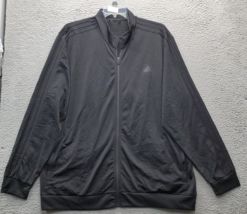 Adidas Track Jacket Mens Size 2XL Black Essentials Warm Up 3 Stripes Ful... - $28.04