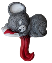 Christmas Lloyd Fireplace Mantle Ceramic sleeping mouse stocking hanger - $9.89