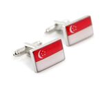 SINGAPORE FLAG CUFFLINKS High Quality NEW w GIFT BAG Singaporean Nationa... - $11.95