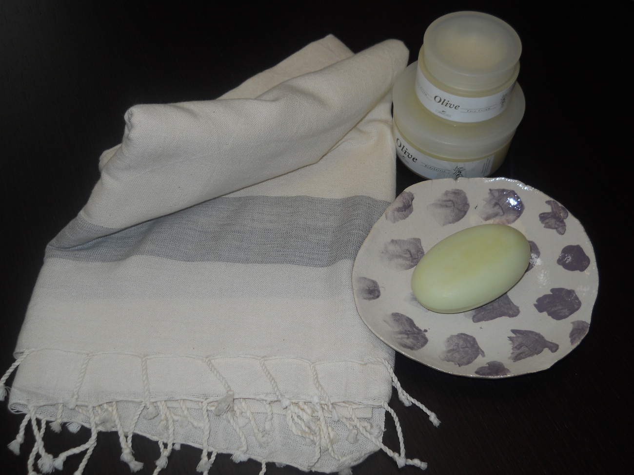 Bamboo Pestemal, Turkish Bath Towel, Fouta --White/Grey - Luxury in your Bath!!! - $40.00