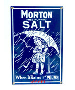 Morton Salt Ande Rooney Repro Porcelain Enameled Steel Excellent Condition - £39.59 GBP