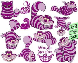 Cheshire Cat Bundle Svg Png, Alice Wonderland Cat Svg, Free Cheshire Cat... - £1.95 GBP