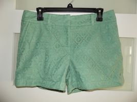 Ann Taylor Loft Outlet Sage Lace Mid Rise Shorts Size 4 Women's NEW - $18.00