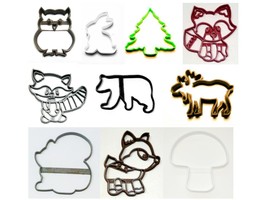 Woodland Creatures Forest Animals Baby Shower Set of 10 Cookie Cutter USA PR1429 - £19.17 GBP