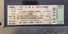 CHER - ORIGINAL AUG. 2, 2003 UNUSED WHOLE FULL CONCERT TICKET - $285.10 MXN