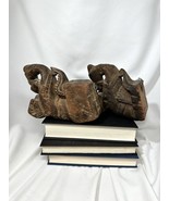 Antique Wood Indian Horse Figure Temple Door Bracket Panel Architectural... - $5,313.93 MXN