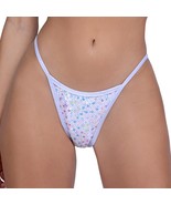 Sequin Fishnet Bikini Shorts Shimmer Trim Puckered Back Low Rise White 6436 - £20.53 GBP