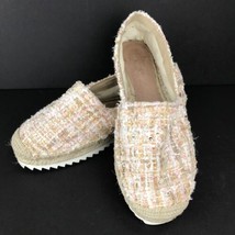 Karl Lagerfeld Paris Arago Taupe Sparkle Espadrille Loafer Shoes Size 6 M - $54.99